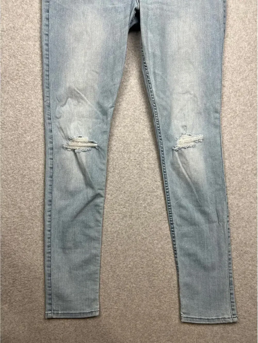 Abercrombie & Fitch Rhinestone Bling EmbellishDistress Jeans Women Size 10R Y2K
